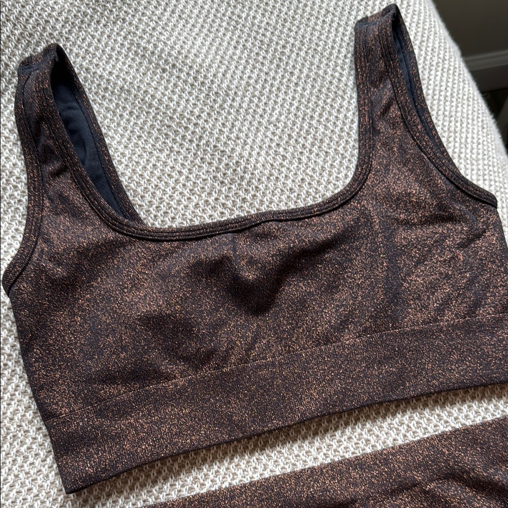 Skims Brown Glittery lounge set